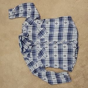 Blue and White Western Flannel Maurices XL